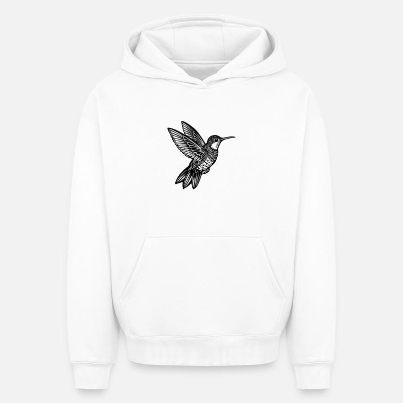 Colibri - Sweat à capuche unisexe oversize épais SPREAD - blanc