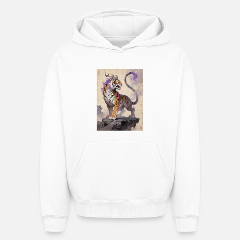 L'Éternité d'Or : Zouwu – Absolu - Sweat à capuche unisexe oversize épais SPREAD - blanc