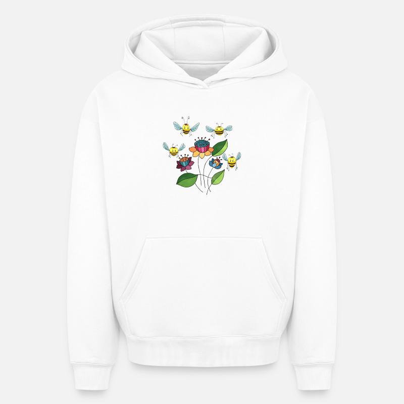 Insectes - Sweat à capuche unisexe oversize épais SPREAD - blanc