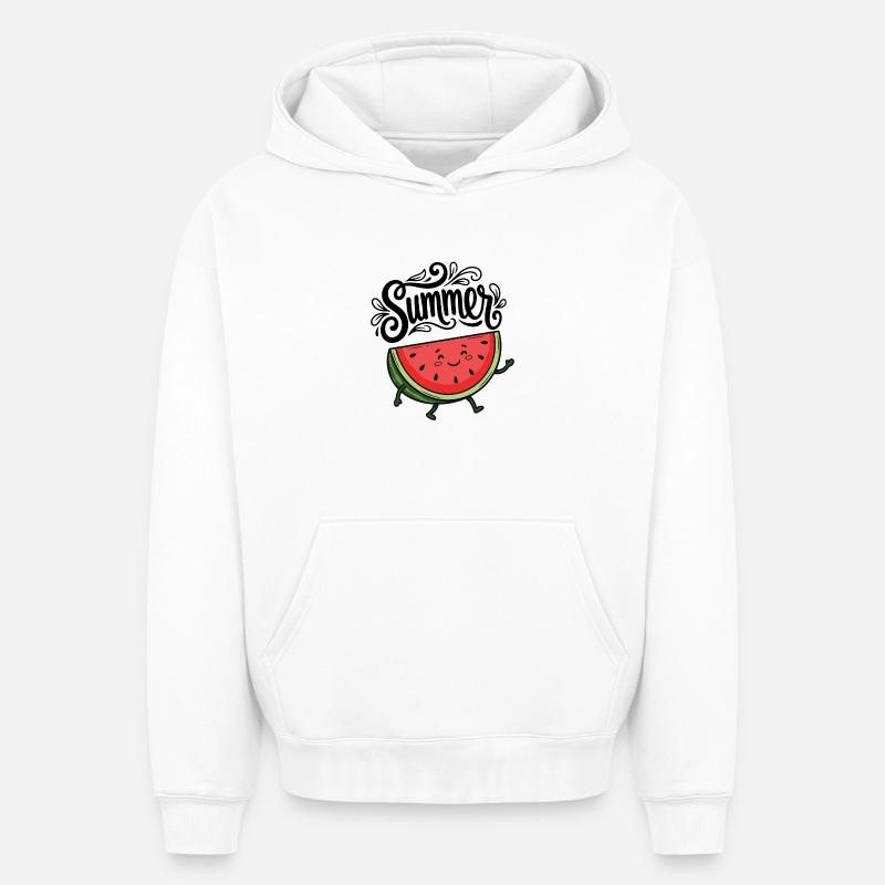 été - Sweat à capuche unisexe oversize épais SPREAD - blanc