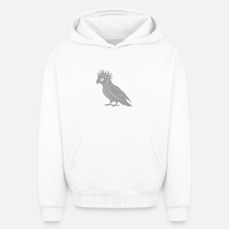 cacatoès - Sweat à capuche unisexe oversize épais SPREAD - blanc