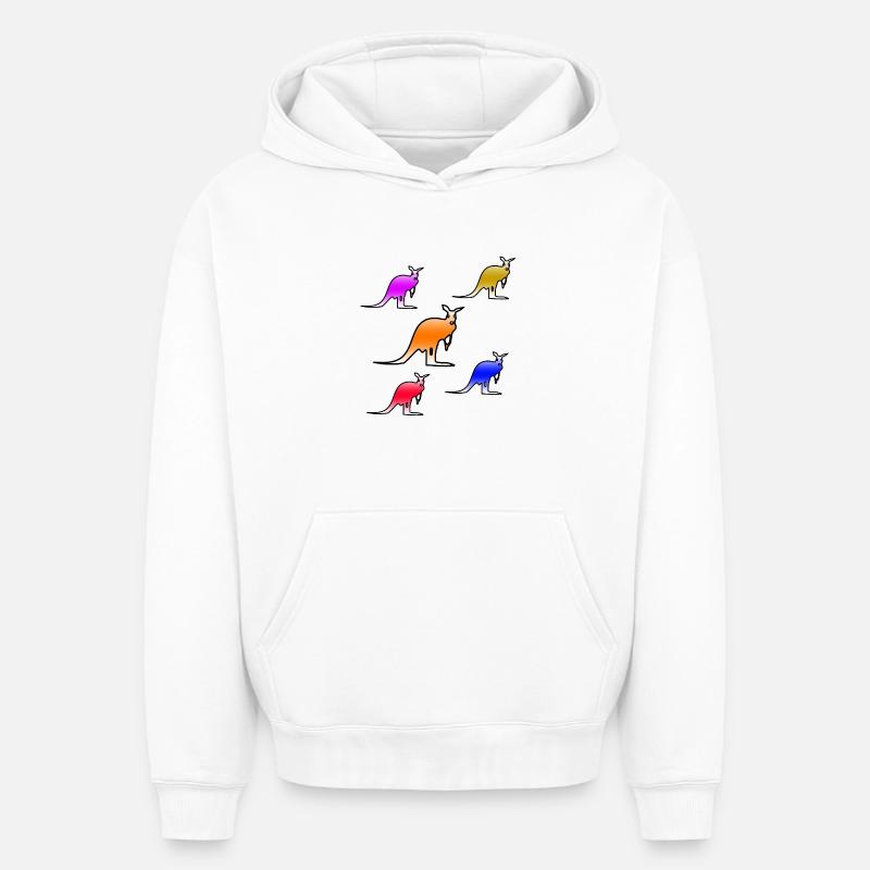 Kangourous - Sweat à capuche unisexe oversize épais SPREAD - blanc