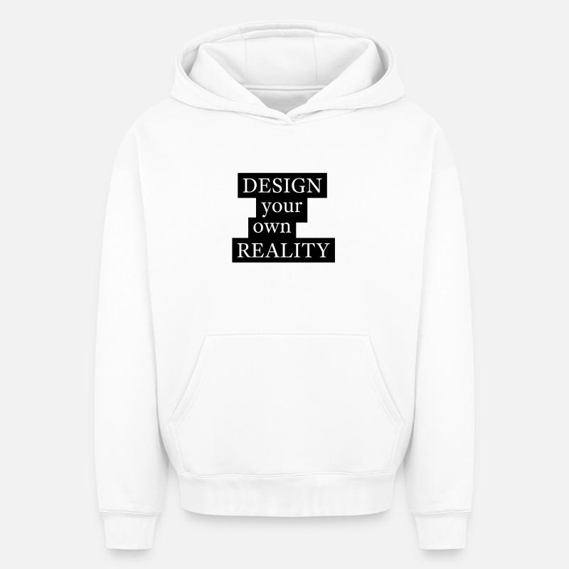 CONCEVEZ VOTRE PROPRE RÉALITÉ - Sweat à capuche unisexe oversize épais SPREAD - blanc