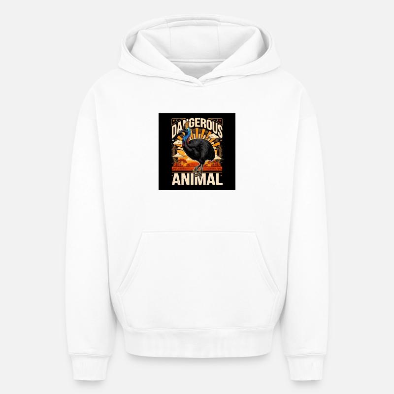 Extrêmement périlleux - Sweat à capuche unisexe oversize épais SPREAD - blanc
