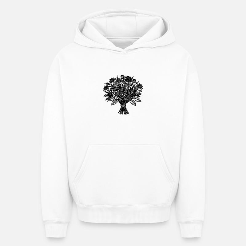 bouquet de fleurs - Sweat à capuche unisexe oversize épais SPREAD - blanc