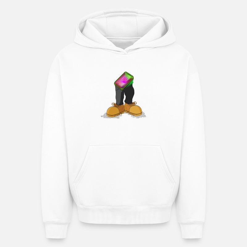 PROFIL PRIS - Sweat à capuche unisexe oversize épais SPREAD - blanc