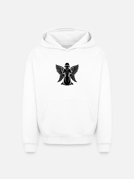 Engel - Oversized Heavyweight Unisex Hoodie - Weiß