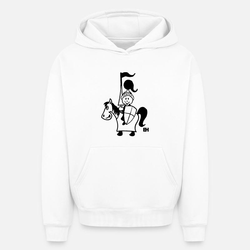 Chevalier - Sweat à capuche unisexe oversize épais SPREAD - blanc