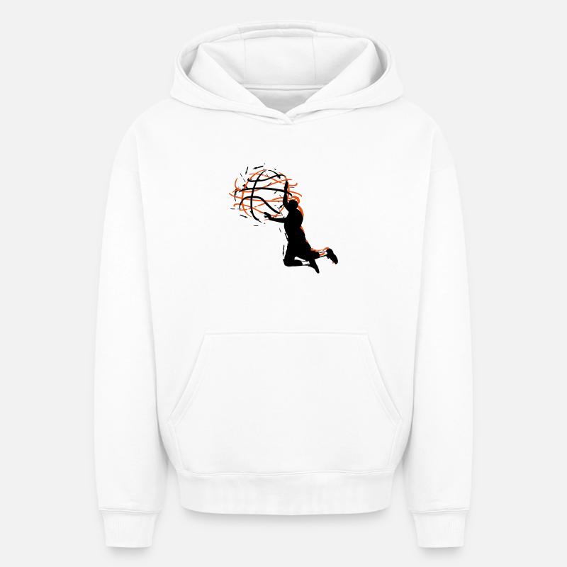 basketball - Sweat à capuche unisexe oversize épais SPREAD - blanc