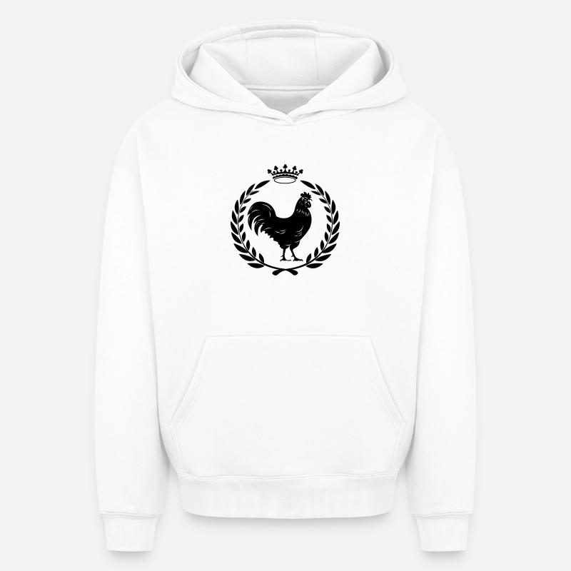 Couronne noire - Sweat à capuche unisexe oversize épais SPREAD - blanc