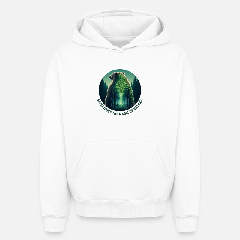 Ours - Sweat à capuche unisexe oversize épais SPREAD - blanc