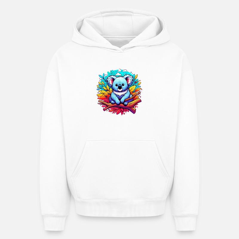 Koala - Sweat à capuche unisexe oversize épais SPREAD - blanc