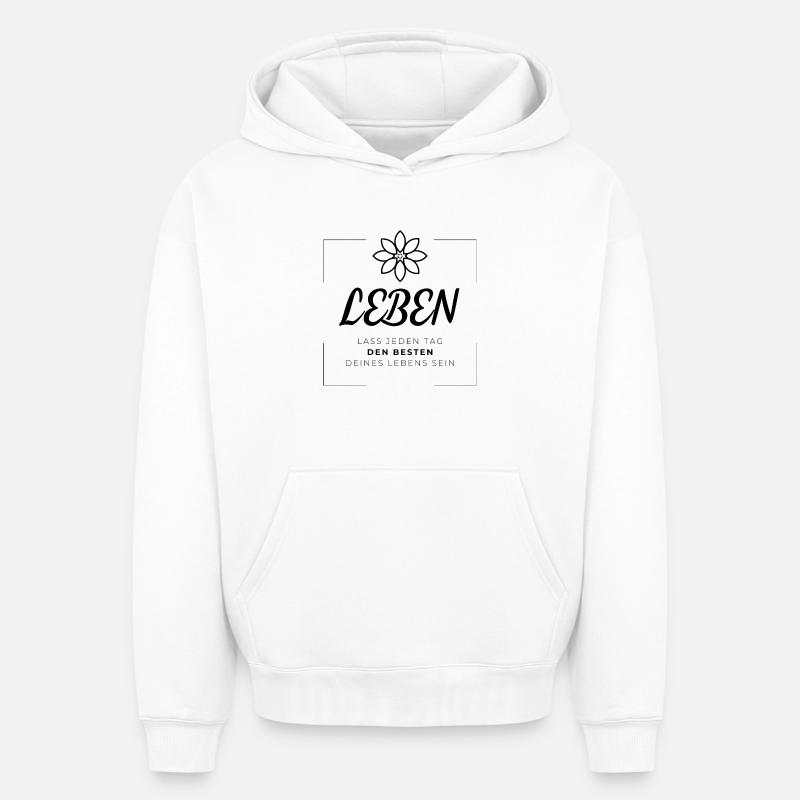Sagesse - Vie - Sweat à capuche unisexe oversize épais SPREAD - blanc
