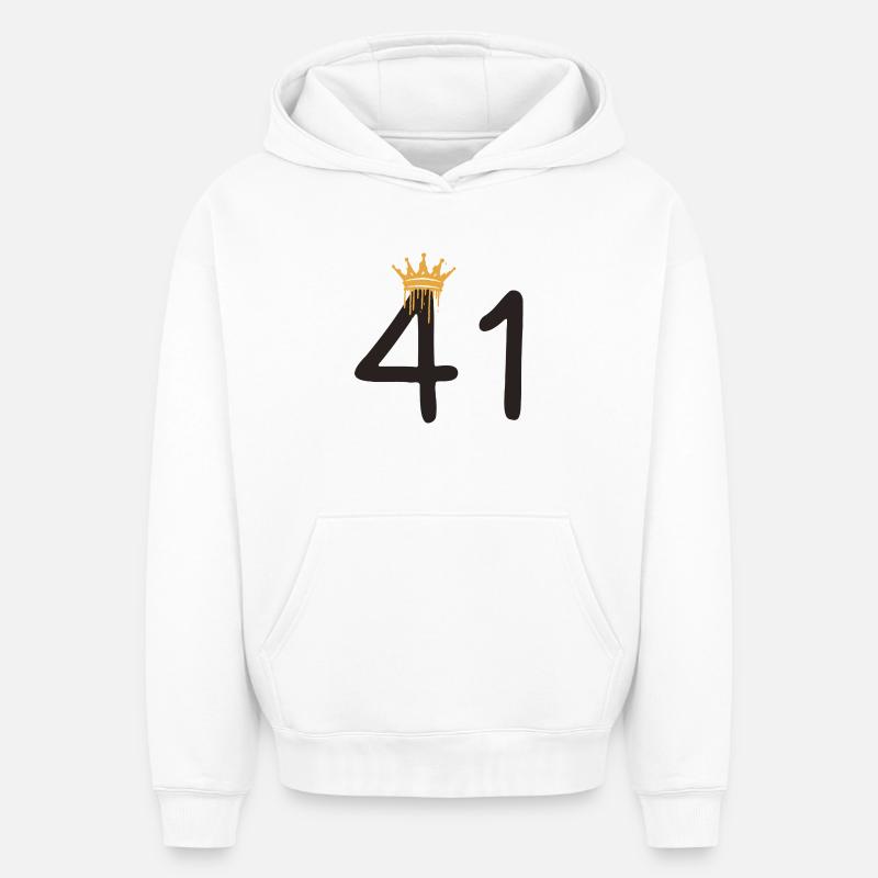 41 - Sweat à capuche unisexe oversize épais SPREAD - blanc