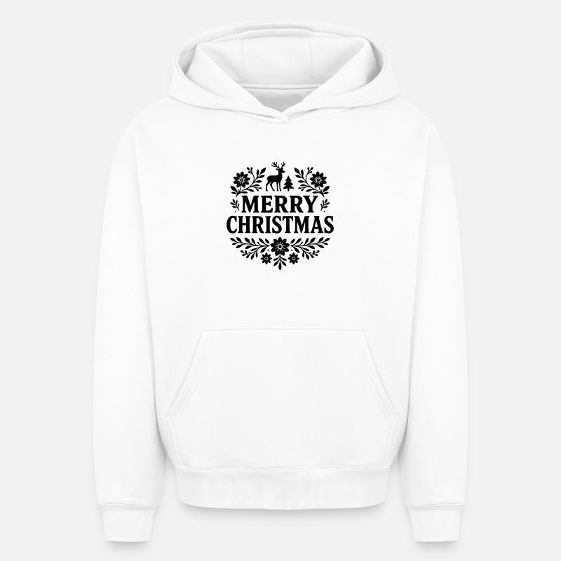 Noël - Sweat à capuche unisexe oversize épais SPREAD - blanc