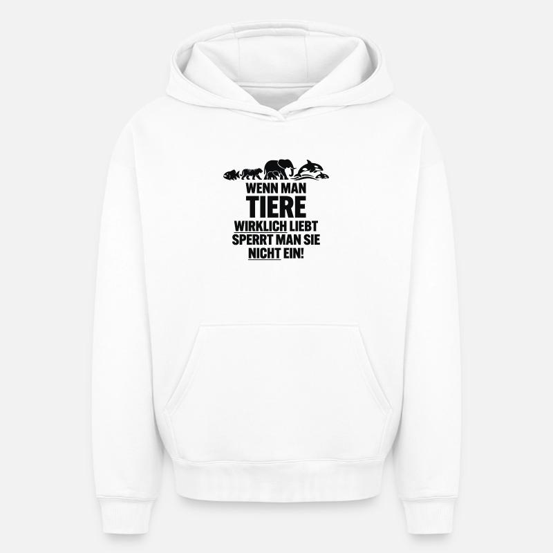 anti-ZOO - Sweat à capuche unisexe oversize épais SPREAD - blanc