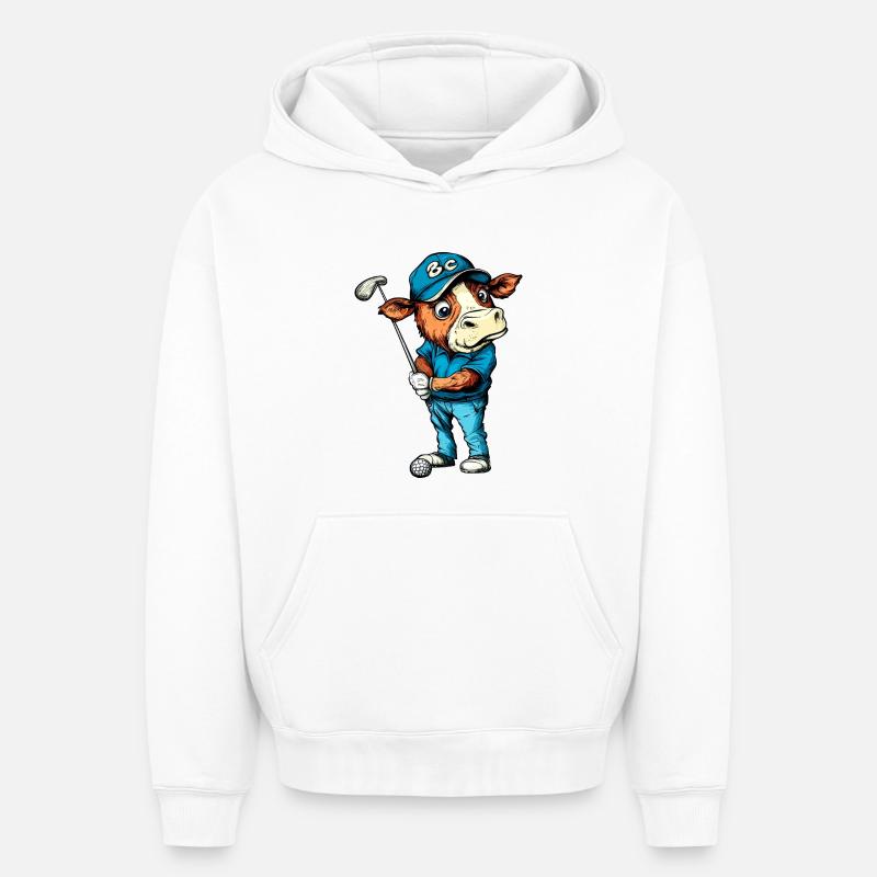 Kuh Golf - Oversized Heavyweight Unisex Hoodie - Weiß