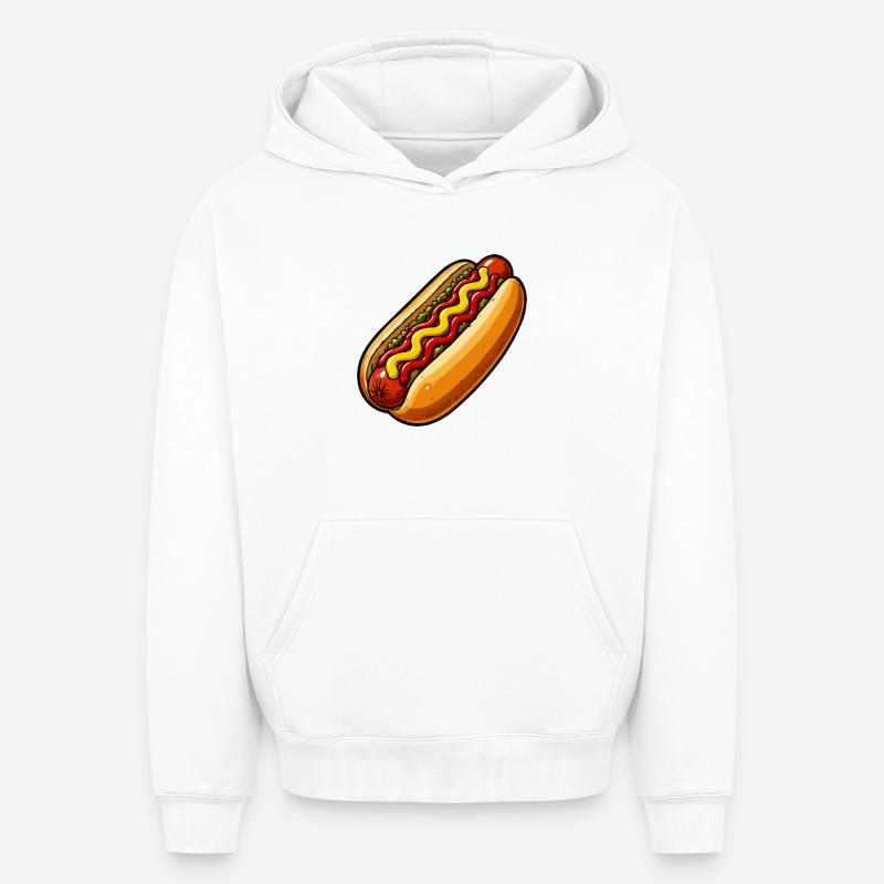 Sandwich - Sweat à capuche unisexe oversize épais SPREAD - blanc