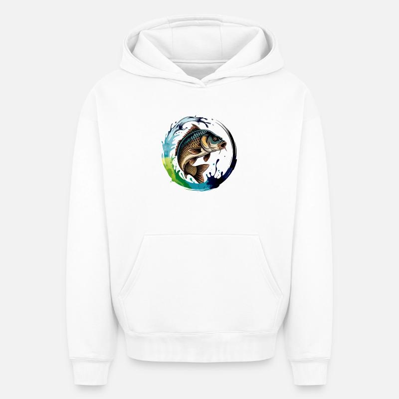 Springender Karpf - Oversized Heavyweight Unisex Hoodie - Weiß