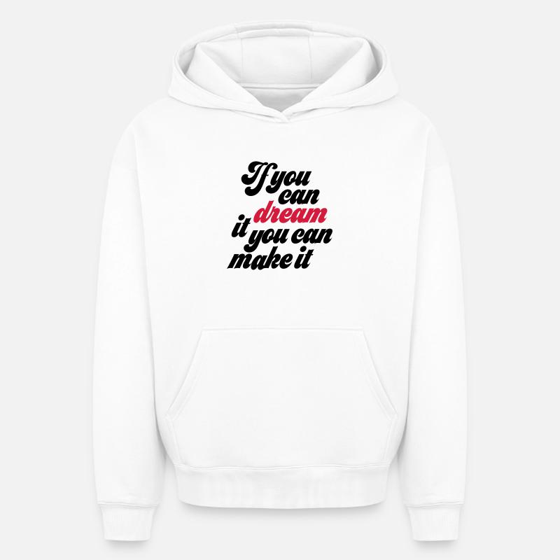 Motivation - Sweat à capuche unisexe oversize épais SPREAD - blanc