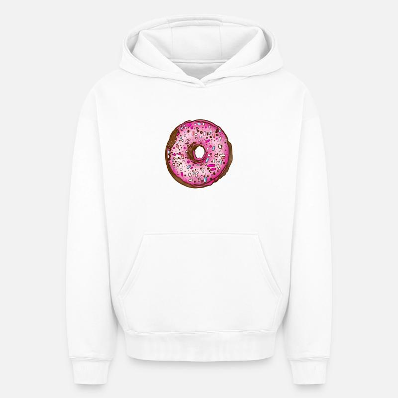 Beignet - Sweat à capuche unisexe oversize épais SPREAD - blanc