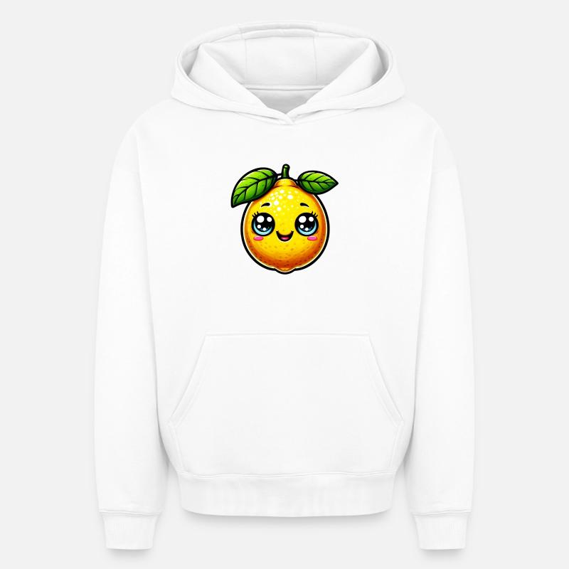 Citron Citrons - Sweat à capuche unisexe oversize épais SPREAD - blanc