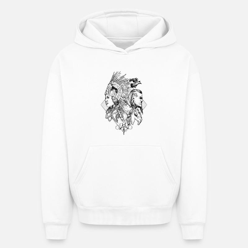 Guerriers du Temps - Sweat à capuche unisexe oversize épais SPREAD - blanc