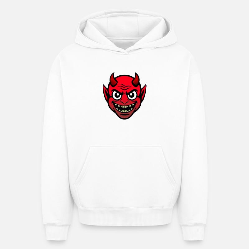 Devil - Oversized Heavyweight Unisex Hoodie - white