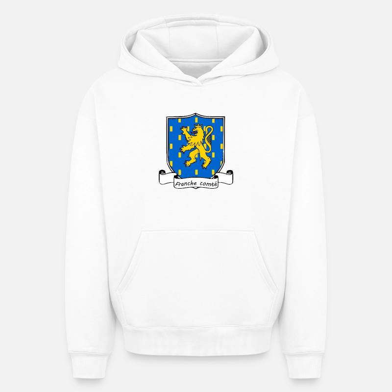Franche-Comté - Sweat à capuche unisexe oversize épais SPREAD - blanc