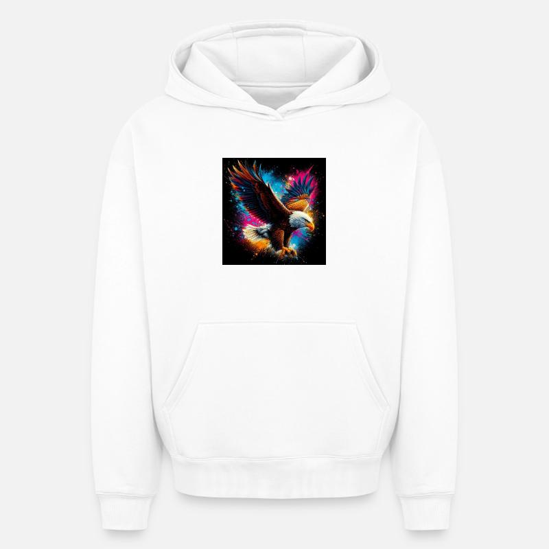 aigle - Sweat à capuche unisexe oversize épais SPREAD - blanc