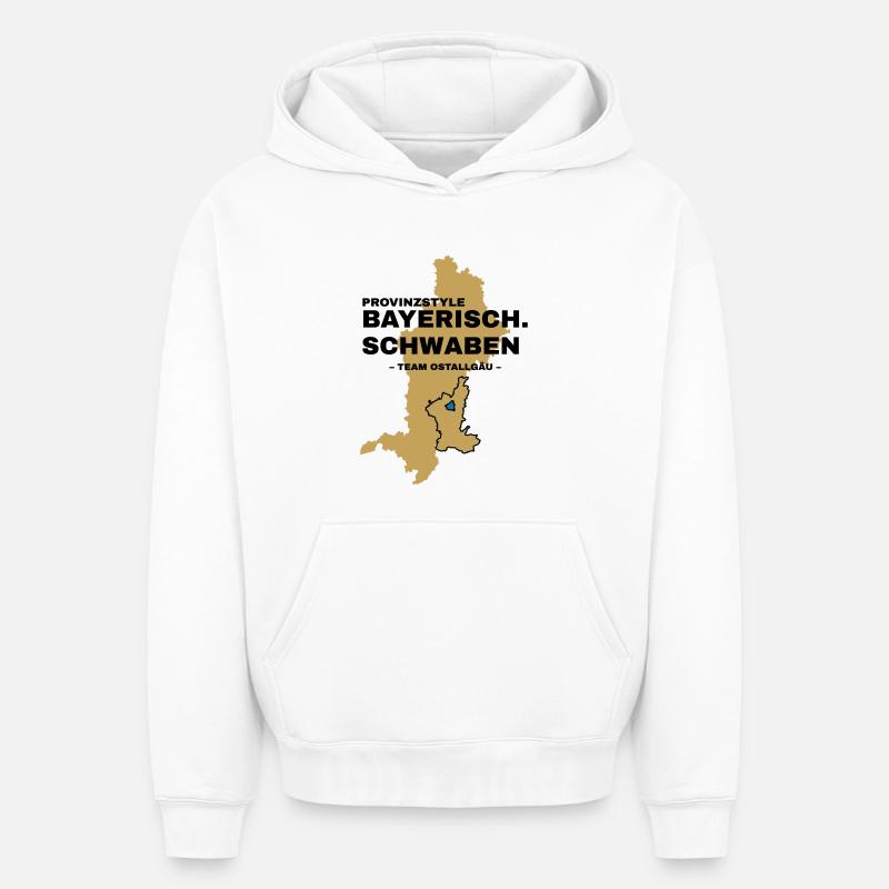 Souabe | OSTALLGÄU - Sweat à capuche unisexe oversize épais SPREAD - blanc