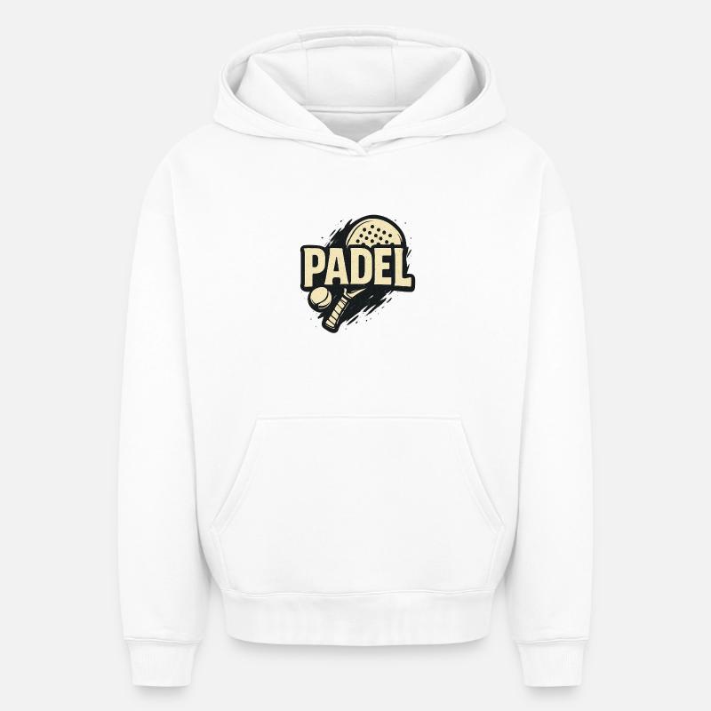 Padel Kraft Logo - Sweat à capuche unisexe oversize épais SPREAD - blanc