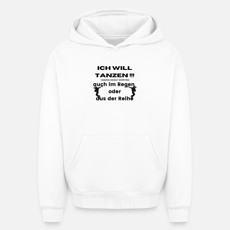 Duo Silhouettes Sauteuses - Sweat à capuche unisexe oversize épais SPREAD - blanc