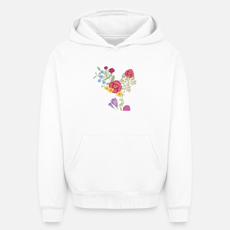 Source - Sweat à capuche unisexe oversize épais SPREAD - blanc