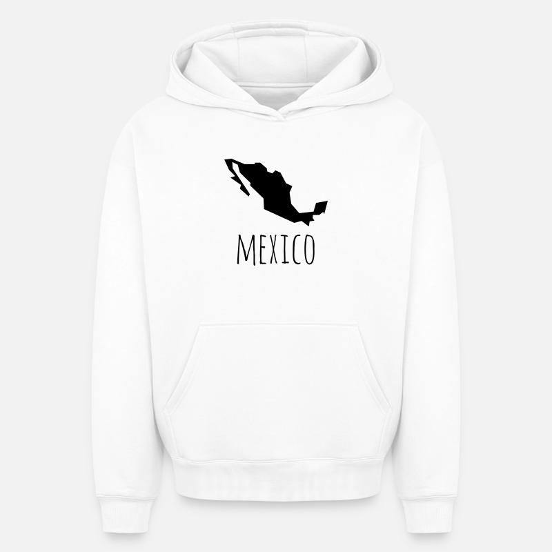 mexico - Sweat à capuche unisexe oversize épais SPREAD - blanc