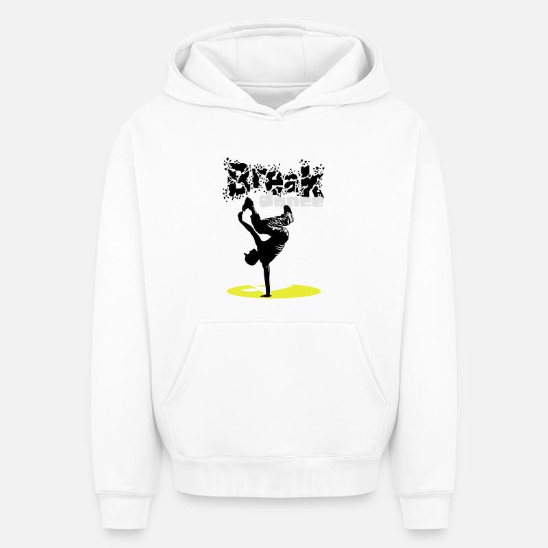 Breakdance mouvement - Sweat à capuche unisexe oversize épais SPREAD - blanc