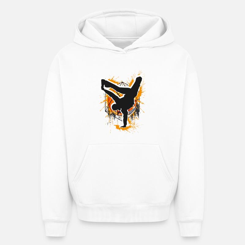 Breakdance - Breakdancer - Breakdancing - Bboy - Sweat à capuche unisexe oversize épais SPREAD - blanc