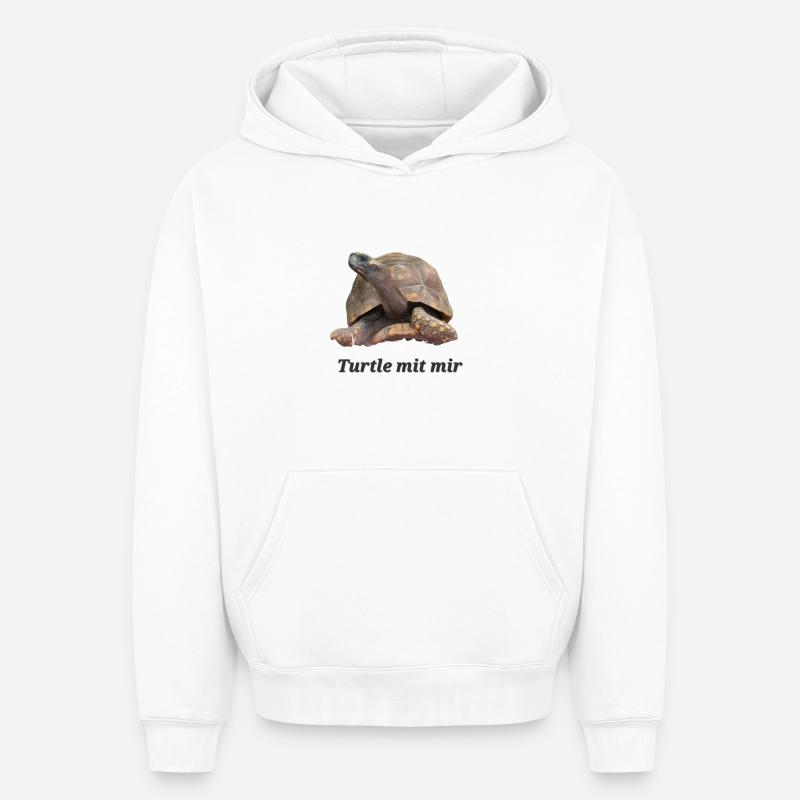Turtle mit mir - Oversized Heavyweight Unisex Hoodie - Weiß