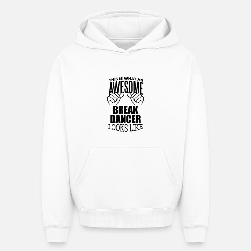 Breakdance - Sweat à capuche unisexe oversize épais SPREAD - blanc