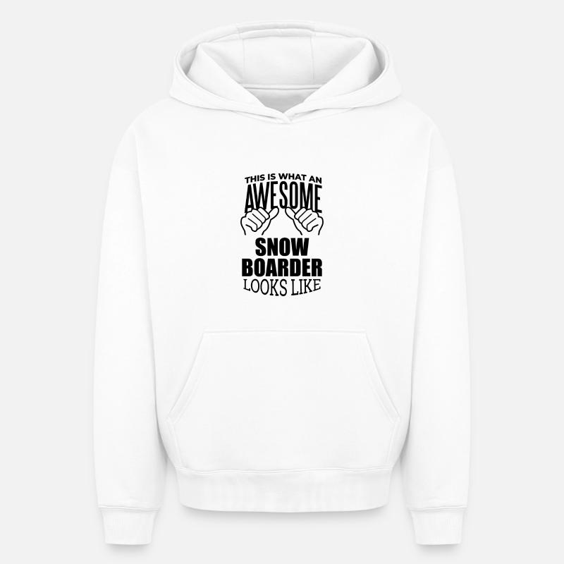 Planche à neige - Sweat à capuche unisexe oversize épais SPREAD - blanc