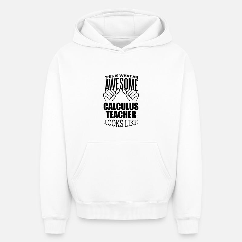 calcul - Sweat à capuche unisexe oversize épais SPREAD - blanc