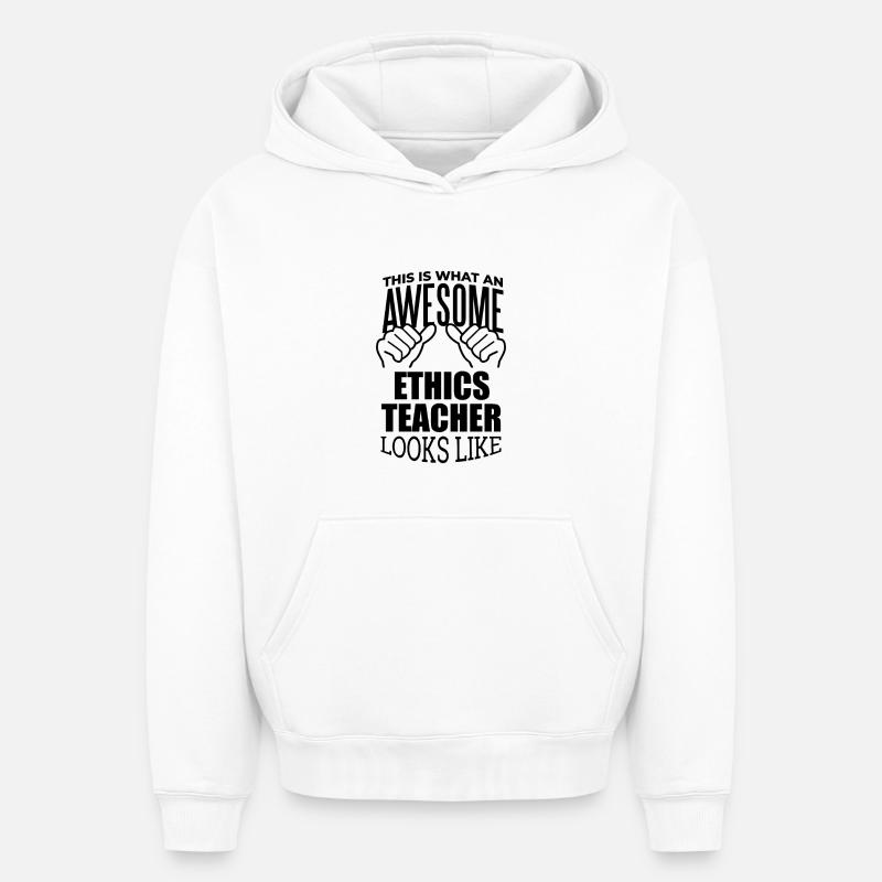éthique - Sweat à capuche unisexe oversize épais SPREAD - blanc