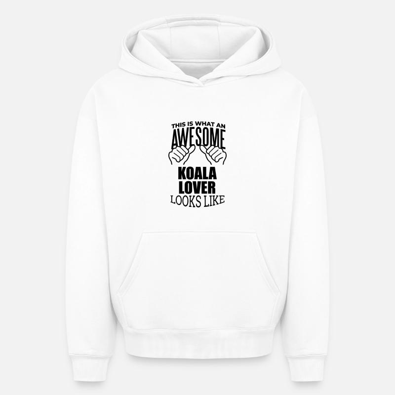 Koala - Sweat à capuche unisexe oversize épais SPREAD - blanc