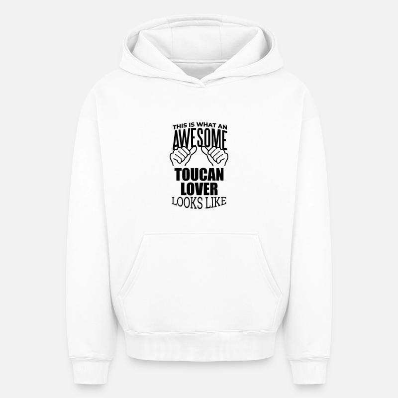 toucan - Sweat à capuche unisexe oversize épais SPREAD - blanc