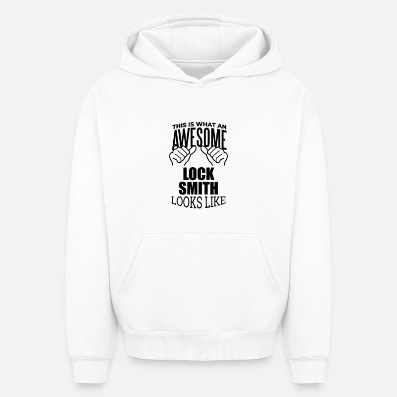 Serrurier - Sweat à capuche unisexe oversize épais SPREAD - blanc