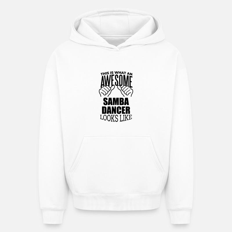 Samba - Sweat à capuche unisexe oversize épais SPREAD - blanc
