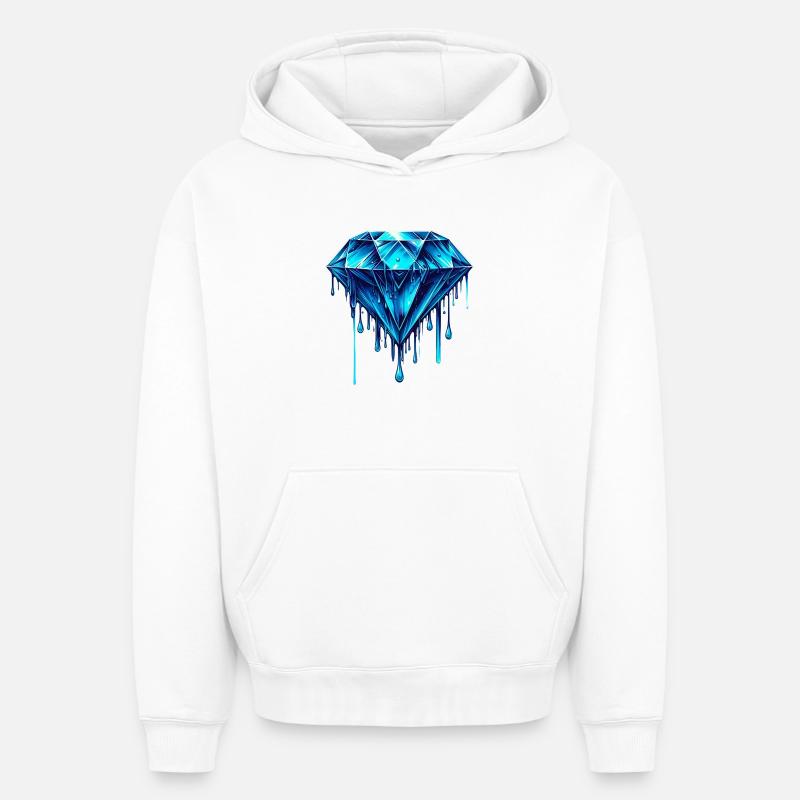 Diamant - Sweat à capuche unisexe oversize épais SPREAD - blanc
