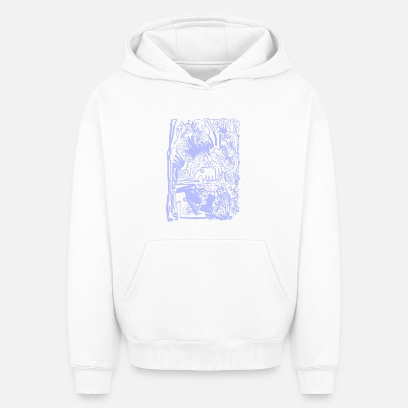 CHAOS - Sweat à capuche unisexe oversize épais SPREAD - blanc