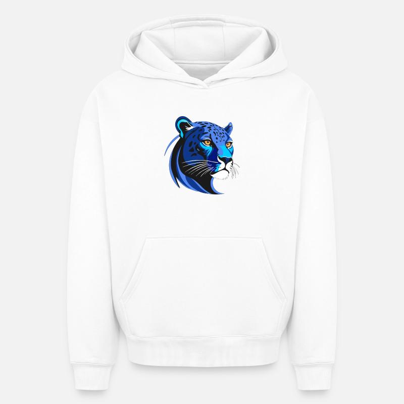 PANTER BLU - Sweat à capuche unisexe oversize épais SPREAD - blanc