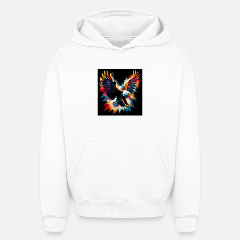 aigle - Sweat à capuche unisexe oversize épais SPREAD - blanc